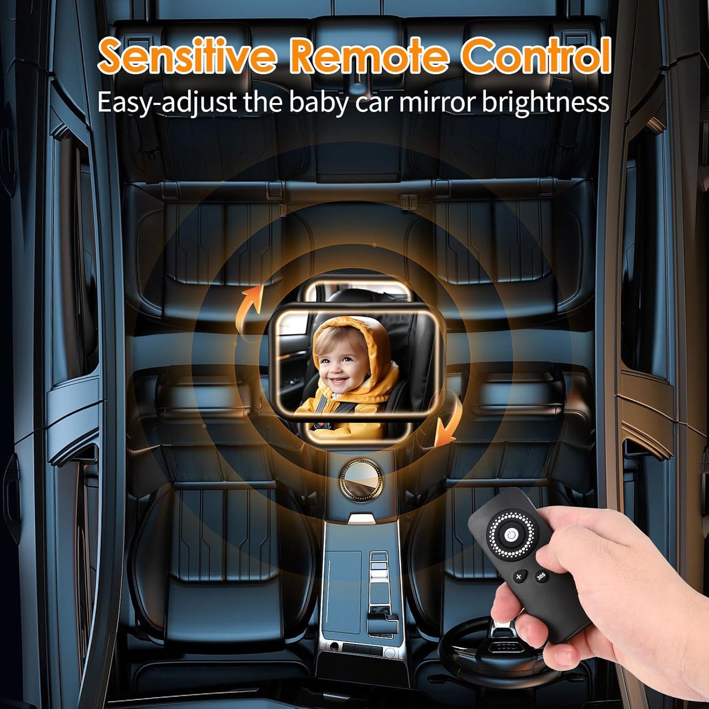 Miroir de voiture lumineux pour bébé