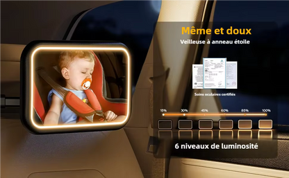 Miroir de voiture lumineux pour bébé